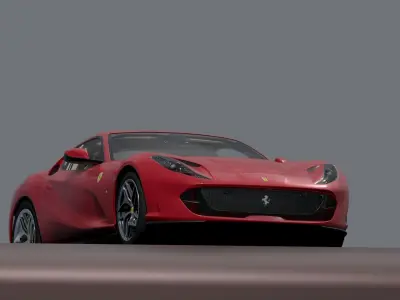Ferrari 812 Superfast - Photorealistic Low-poly 3D model