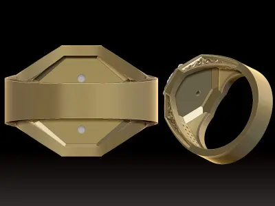 Bear Face man Ring Sculpture jewelry Gold 3D print model