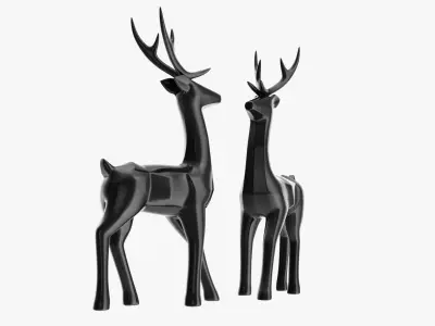 Black decorative reindeer 3D model