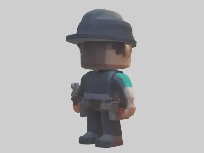 Voxel Engineer 1 Low-poly 3D model
