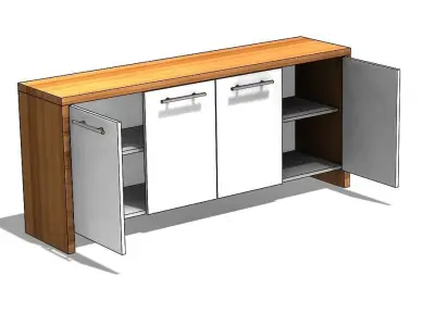 Wooden cabinet  Free low-poly 3D model