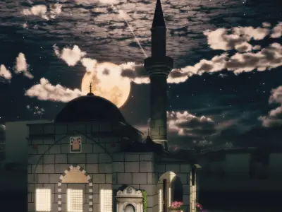 Ancient Mosque Low-poly 3D model