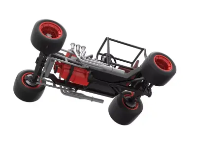 Vintage Supermodified stock car Base Scale 1 to 25 3D print model