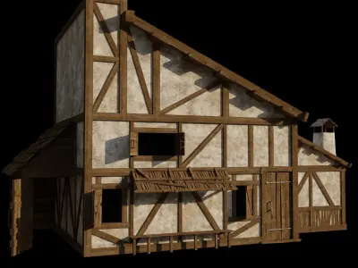 Medieval Cottage Low-poly 3D model purchase