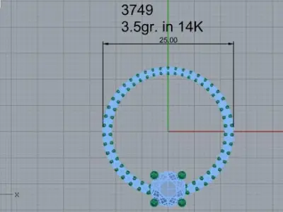 Circle Diamond Pendant 3749 3D print model