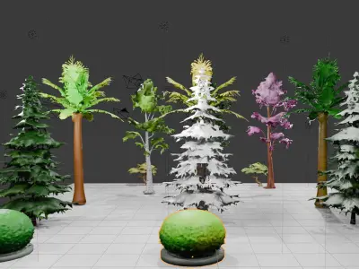 Stylized Forest Pack Low-poly 3D model