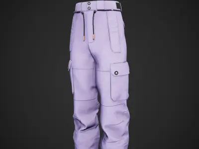 Light Violet Snowboard Pants Style 2 Low-poly 3D model