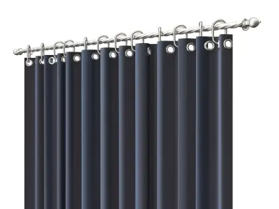 Cornice Classic Curtain 04 Chrome Low-poly 3D model