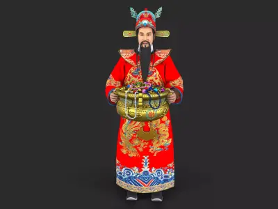 the God of Wealth Low-poly 3D model