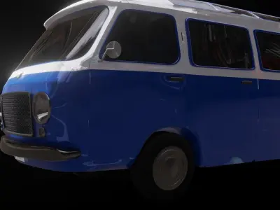 Small Bus  Low-poly 3D model