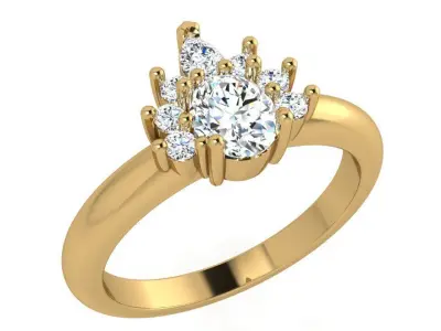 Pear Diamond Ring 3974 3D print model