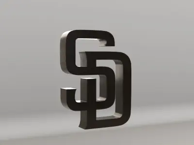 MLB San Diego Padres V2 Team Logo 3D model