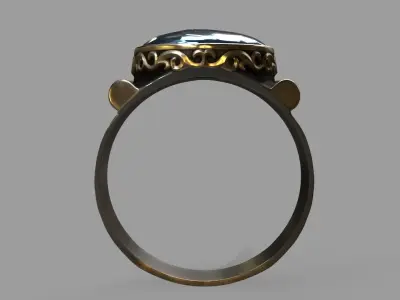 Stone Ring Low-poly 3D model