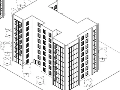 3D Model of a multi-story building 3D model