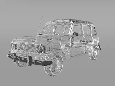 Renault 4 citron Low-poly 3D model