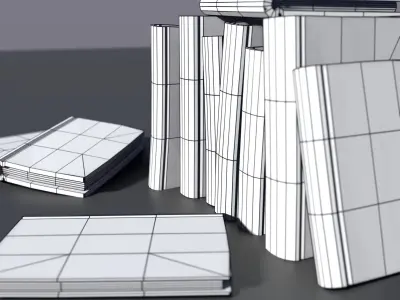 Worn Books Low-poly 3D model