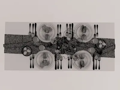 Full Easter Table set  3D model