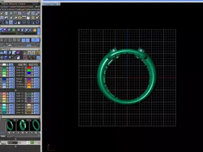 Fluid Modern Gold Ring with Open Structure and Stone Details 3D print model