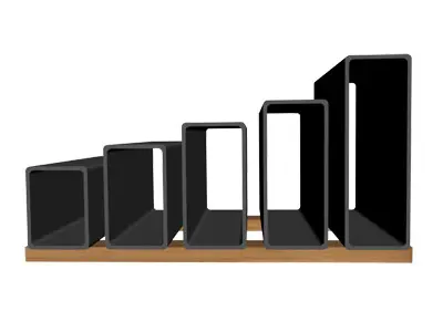 3 8in Wall x6in Rectangle Tube 3D model