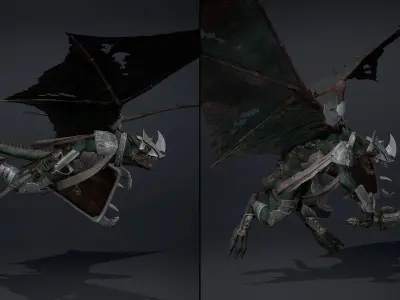 Mist Swordman ArmWing Low-poly 3D model