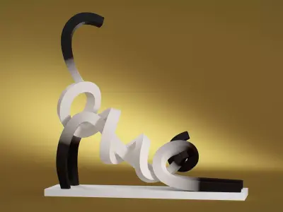 Stretching Siamese Cat 3D model