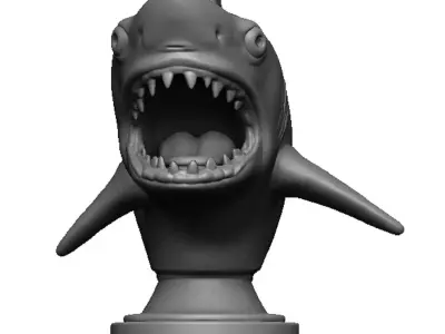 shark head bust 3D print model