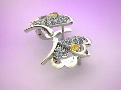 Butterfly Earrings Luxury 3D print model