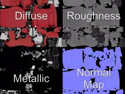 Red Executive Chair model pack Low-poly 3D model