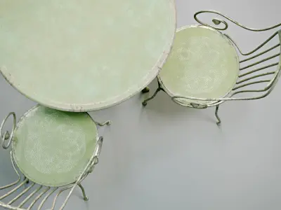 Antique Outdoor - Garden table and chairs set 3D model