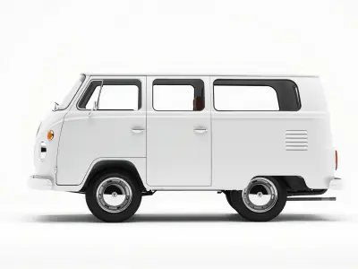 Volkswagen Classic Van Realistic Textures Low-poly 3D model