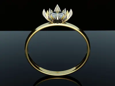 Ring lily flower 3D model set for 3D print 3D print model