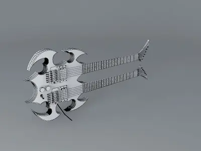 Double neck guitar Free 3D model