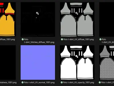 Polo T-shirt 3d Model 3D model