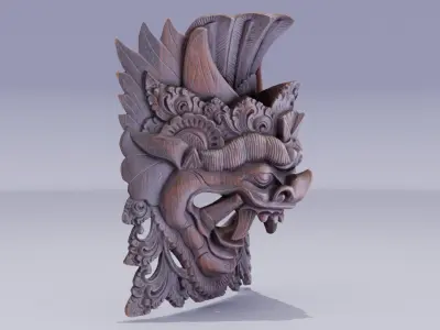 African Mask 05 high-poly 3D model