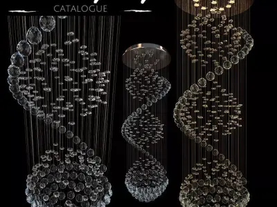 Home Concept Crystal Chandelier Lustra Low-poly 3D model