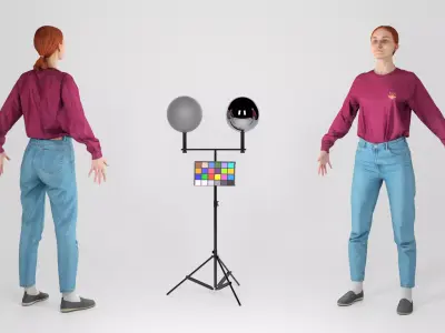 Young pretty woman in casual style 187 Low-poly 3D model