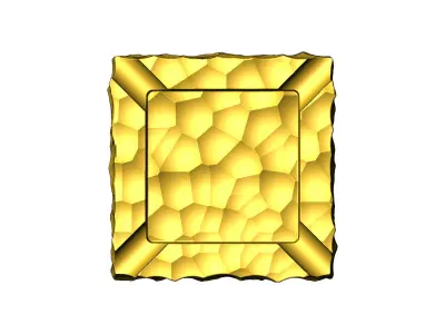 Square hammered ashtray bowl 3D print model