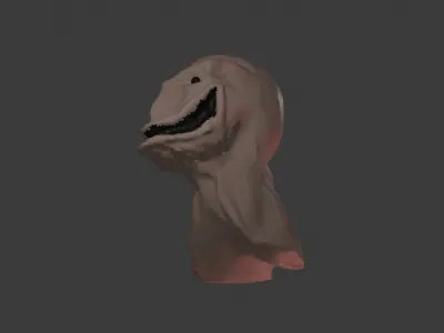 Cursed Monster Head horror creepy Free low-poly 3D model