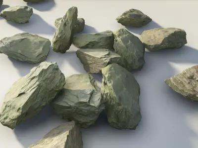 Stones for Ingame Use Free low-poly 3D model