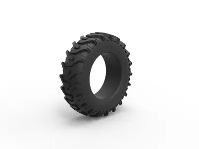 Pulling tractor rear tire 11 Scale 1 to 25 3D print model