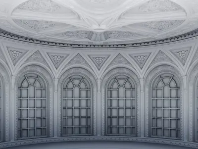 Ornamented Dome - LowPoly - PBR - Seamless Wall Low-poly 3D model
