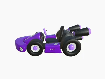 Cartoon Kart C07 Purple - Vehicle Racing Design Low-poly 3D model