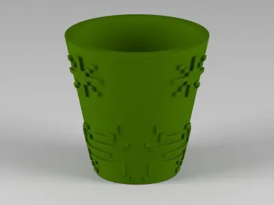 miniature flower pot 01 Free 3D print model