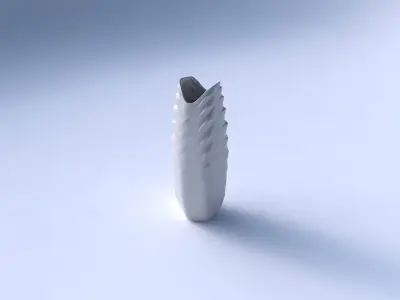 Vase double arc hexagon with curved horizontal sections 3D print model