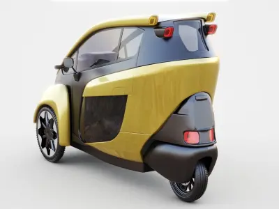 Concept 3 wheel electric vehicle 3D model