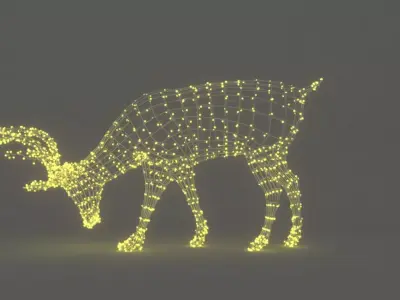 Christmas Decoration Led Reindeer V2 3D model