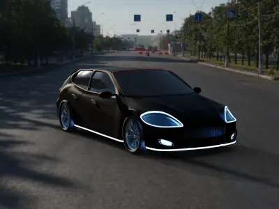Black model of a Tesla Car 3D model
