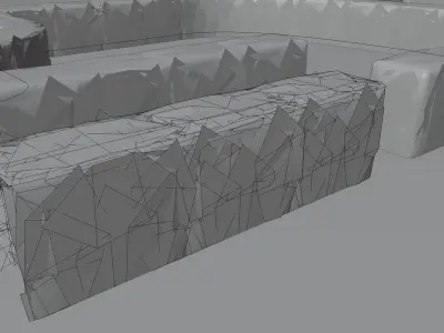 Low-Poly Boxwood Hedge Version 2 Low-poly 3D model