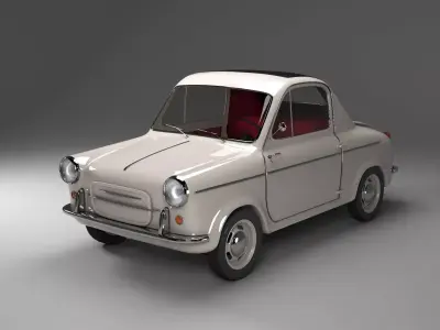 Vespa 400 1957 3d Car Model 3D model