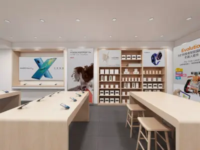 Fashion Tech Store Mobile Phone Shop Low-poly 3D model